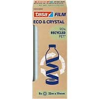 tesa Tape tesafilm Eco & Crystal Transparant 19 mm (B) x 33 m (L) PET (Polyetheentereftalaat) 8 Rollen