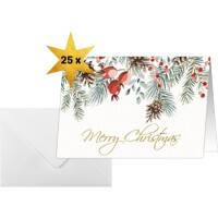Sigel Kerstkaart 21,1 x 15,1 cm Groen, rood 25 Stuks