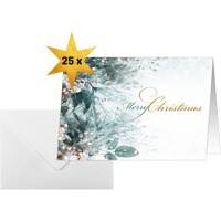 Sigel Eucalyptus Magic Kerstkaart 21,1 x 15,1 cm Groen, wit 25 Stuks