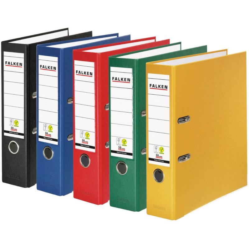 Falken Breed Ordner A4 80 mm Kleurenassortiment 15035880 Kunststof  10 Stuks
