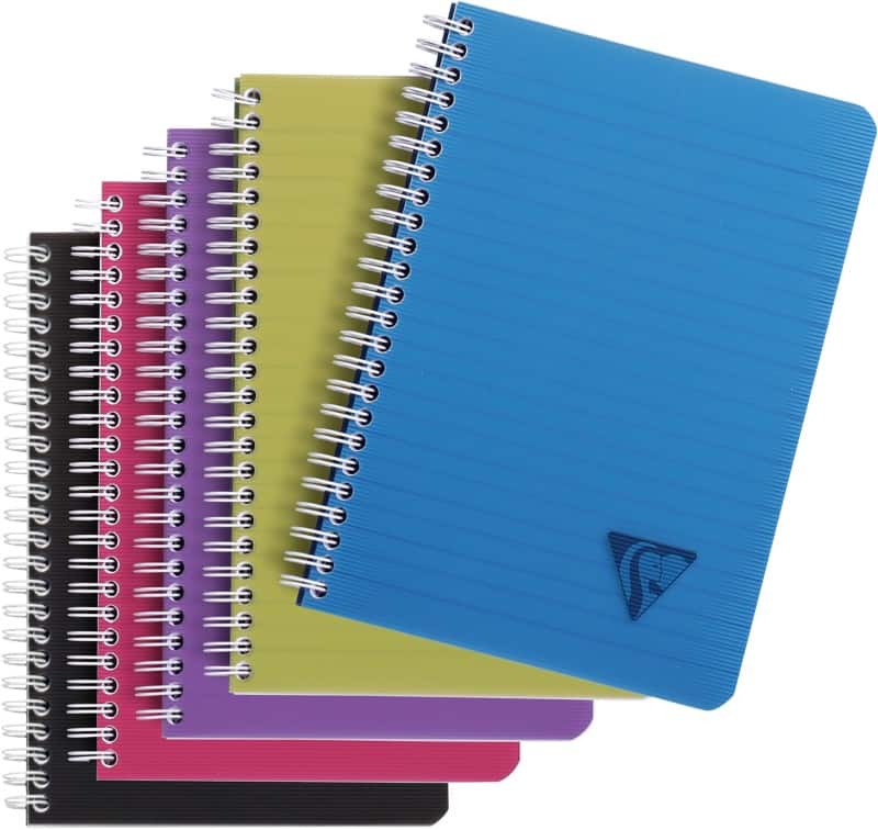 Clairefontaine Notitieboek Speciaal Gelinieerd Dubbeldraads Polypro Soepele kaft Kleurenassortiment Niet geperforeerd