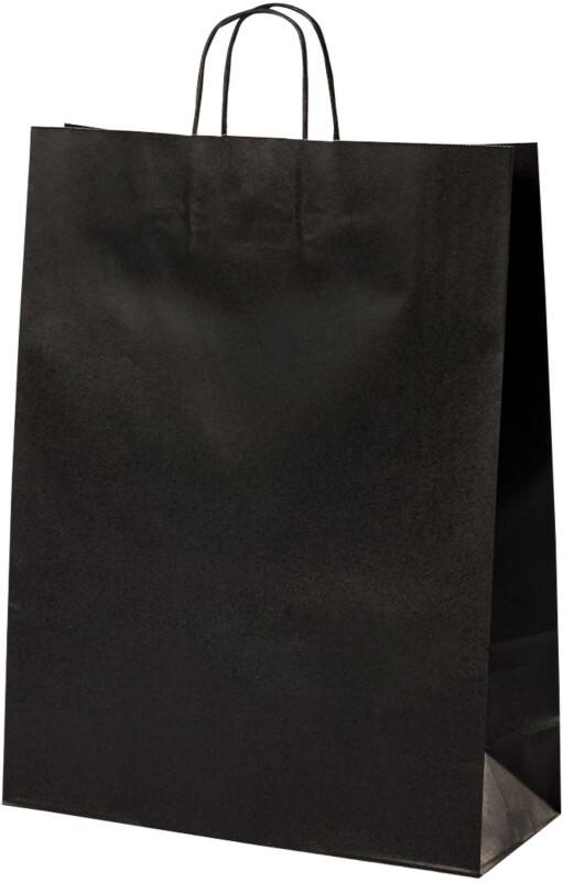 Papieren zak Gedraaid handvat 320x120x410 mm 15,7 L Zwart Pak van 200