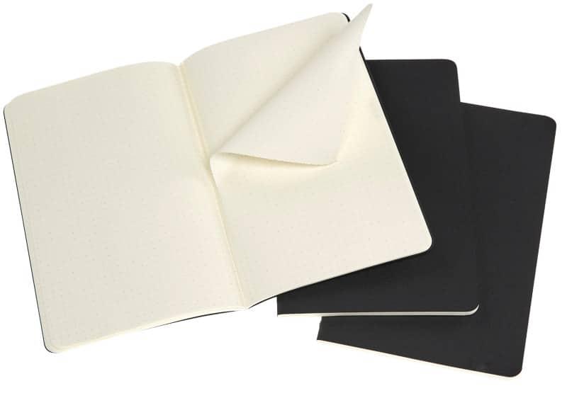 Moleskine notitieboek L speciaal gestipt karton soepele kaft zwart niet geperforeerd