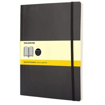 Moleskine notitieboek XL speciaal geruit PU (polyurethaan) soepele kaft zwart niet geperforeerd