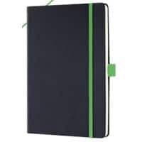 Sigel Conceptum Notitieboek A5 Gelinieerd Zijgebonden Kunststof Harde rug Zwart, groen Geperforeerd  97 Pagina's  