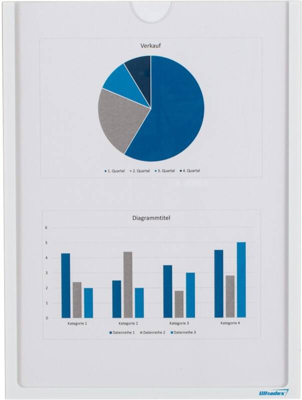 Ultradex A4 Displayframe Magnetisch Wit 920508 22,5 (B) x 30,2 (H) cm 5 Stuks
