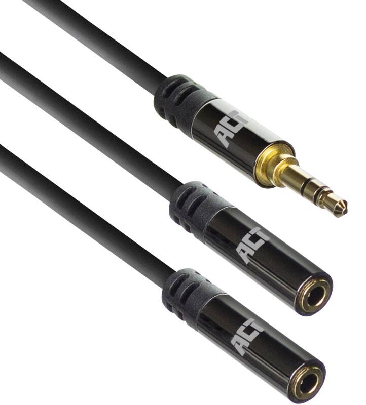 ACT Audio-splitterkabel AC3620 Zwart 0,15 m