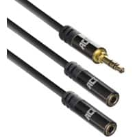 ACT Audio-splitterkabel AC3620 Zwart 0,15 m