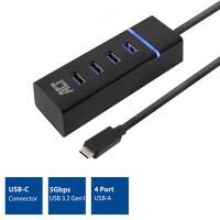 ACT USB-C Hub AC6415 4 x USB-A poorten Zwart