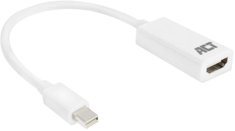 ACT Mini DisplayPort Mannelijk naar HDMI AC7525 Wit 0.15 m