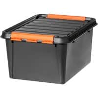 SmartStore Pro 31 Magazijnbak 32 l Met deksel Zwart, oranje 39 x 50 x 26 cm