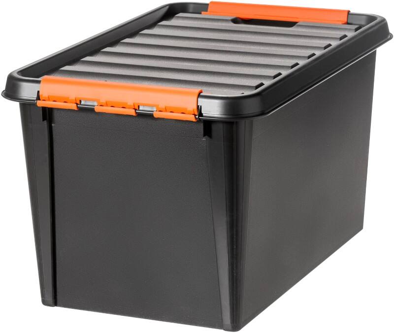 SmartStore Pro 45 Kunststof Magazijnbak 50 l Zwart, oranje 39 x 59 x 34 cm 4 Stuks