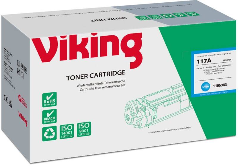 Viking 117A Compatibel HP Tonercartridge W2071A Cyaan
