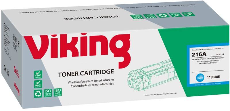 Viking 216A Compatibel HP Tonercartridge W2411A Cyaan