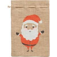 Folia Jutezak Kerstman Natuurlijk 17 x 25 cm