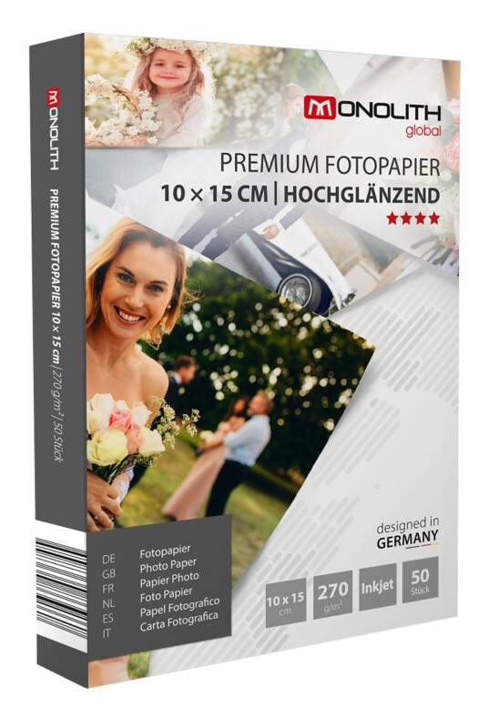 Monolith Fotopapier Glanzend 270 g/m² Wit 50 Vellen