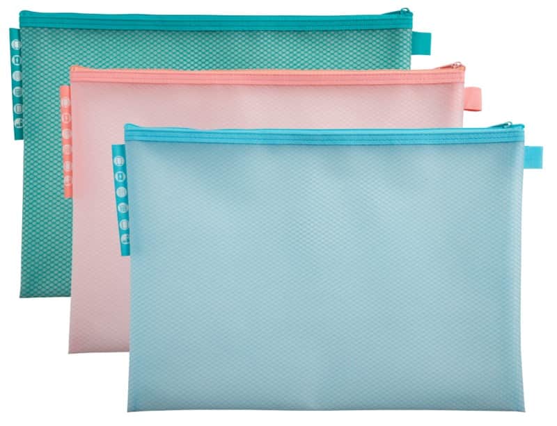 Exacompta Kreacover Gripzak 37150E Ritssluiting PP (Polypropeen), EVA (Ethyleenvinylacetaat) Liggend 35,5 (B)0,4 (D)25,5 (H) cm Kleurenassortiment 3 Stuks