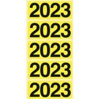 Bene Zelfklevende rugetiketten jaartal 2023 Geel 60 x 25,5 mm Pak van 100