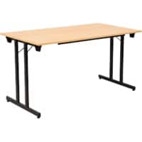 Sodematub Rechthoekig Vouwtafel TPMU147 Beuken Hout Zwart 1.400 x 700 x 740 mm