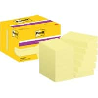 Post-it Super Sticky Notes 656-12SSCY 51 x 76 mm 90 Vellen per blok Geel Rechthoekig Effen Pak van 12