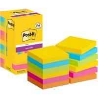 Post-it Super Sticky Notes vierkant 76 x 76 mm blanco assortiment 654-SSCARN-P8/+4 90 12 stuks à 90 vellen (8+4 gratis)