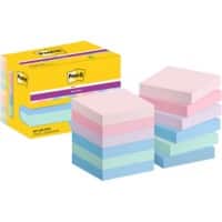 Post-it Super Sticky Notes 622-12SS-SOUL 47,6 x 47,6 mm 90 Vellen per blok Blauw, groen, paars , roze Vierkant Pak van 12