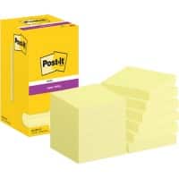 Post-it Super Sticky Notes 654-12SS-CY 76 x 76 mm 90 Vellen per blok Geel Vierkant Effen Pak van 12