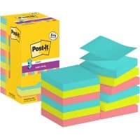 Post-it Super Sticky Z-Notes vierkant 76 x 76 mm blanco assortiment R330-SSCOS-P8/+4 90 12 stuks à 90 vellen (8+4 gratis)