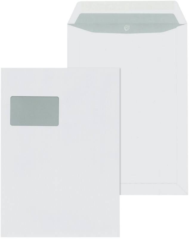 Mail Media Enveloppen Met venster C4  Gegomd Wit 100 g/m² 250 Stuks