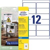 AVERY Zweckform J4776-10 Waterbestendige folie-etiketten A4 Wit 99,1 x 42,3 mm Pak van 10
