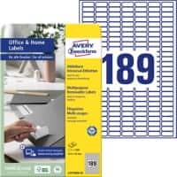 Avery Multifunctionele etiketten L4731REV-10 Klevend A4 Wit 2,54 x 32,7 x 1 cm 10 Stuks à 189 Etiketten