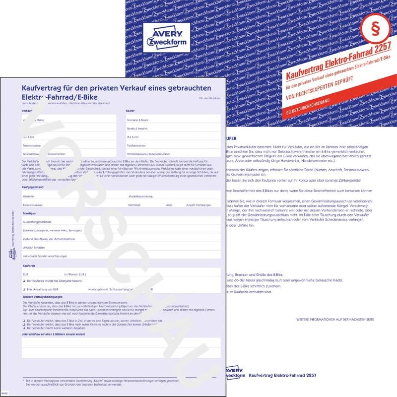 Avery Koopcontract A4 Geperforeerd 2257-5 5 Stuks