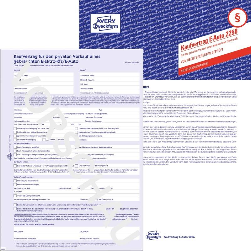 Avery Koopcontract A4 Geperforeerd 2256-5 5 Stuks