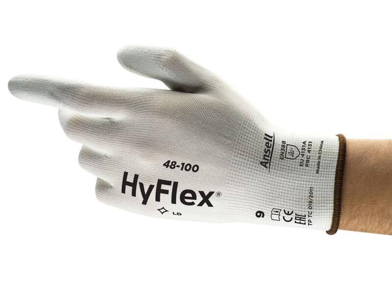 Ansell HyFlex Mechanical Protection Werkhandschoenen PU (Polyurethane) Maat 10 Wit 12 Paar