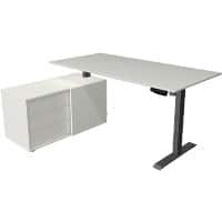 Kerkmann Move 1 Zit-sta-bureau Rechthoekig Lichtgrijs T-Voet 3 Lades 1.650 (B) x 1.350 (D) x 1.230 (H) mm Melamine, staal