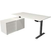 Kerkmann Move 1 Zit-sta-bureau Rechthoekig Wit T-Voet 3 Lades 1.650 (B) x 1.350 (D) x 1.230 (H) mm Melamine, staal
