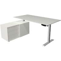 Kerkmann Zit-sta-bureau Move 1 L-vormig Elektrisch Hoogteverstelbaar Melamine; staal Zilver Lichtgrijs 1,650 x 1,350 x 1,230 mm