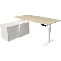 Kerkmann Move 1 Zit-sta-bureau Rechthoekig Ahorn T-Voet 3 Lades 1.650 (B) x 1.350 (D) x 1.230 (H) mm Melamine, staal