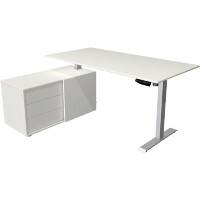 Kerkmann Zit-sta-bureau Move 1 L-vormig Elektrisch Hoogteverstelbaar Melamine; staal Zilver 1,650 x 1,350 x 1,230 mm