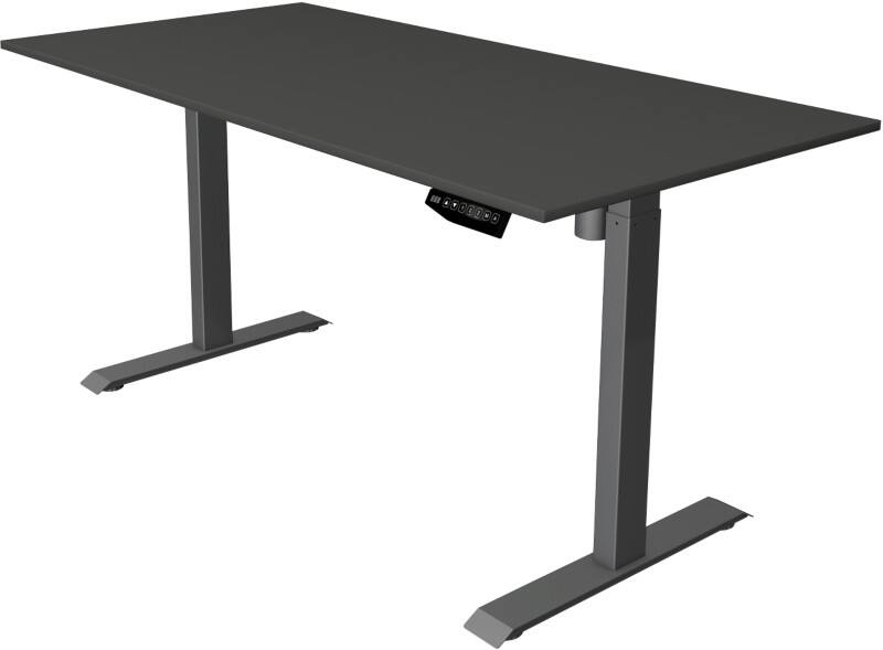 Kerkmann Move 1 Zit-sta-bureau Rechthoekig Antraciet T-Voet 1.600 (B) x 800 (D) x 1.230 (H) mm Melamine, staal