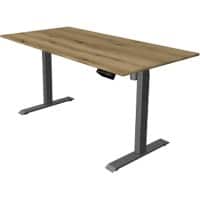 Kerkmann Move 1 Zit-sta-bureau Rechthoekig Eiken T-Voet 1.600 (B) x 800 (D) x 1.230 (H) mm Melamine, staal