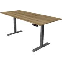 Kerkmann Move 1 Zit-sta-bureau Rechthoekig Eiken T-Voet 1.800 (B) x 800 (D) x 1.230 (H) mm Melamine, staal
