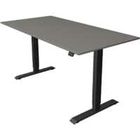 Kerkmann Move 1 Zit-sta-bureau Rechthoekig Grafiet T-Voet 1.600 (B) x 800 (D) x 1.230 (H) mm Melamine, staal