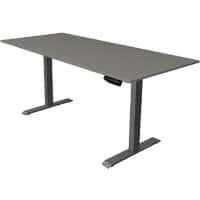 Kerkmann Move 1 Zit-sta-bureau Rechthoekig Grafiet T-Voet 1.800 (B) x 800 (D) x 1.230 (H) mm Melamine, staal