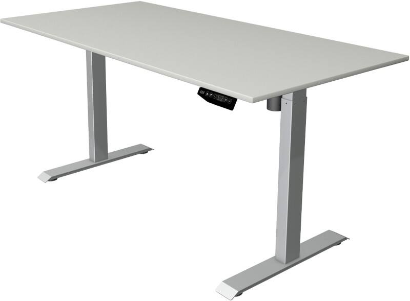 Kerkmann Move 1 Zit-sta-bureau Rechthoekig Lichtgrijs T-Voet 1.600 (B) x 800 (D) x 1.230 (H) mm Melamine, staal