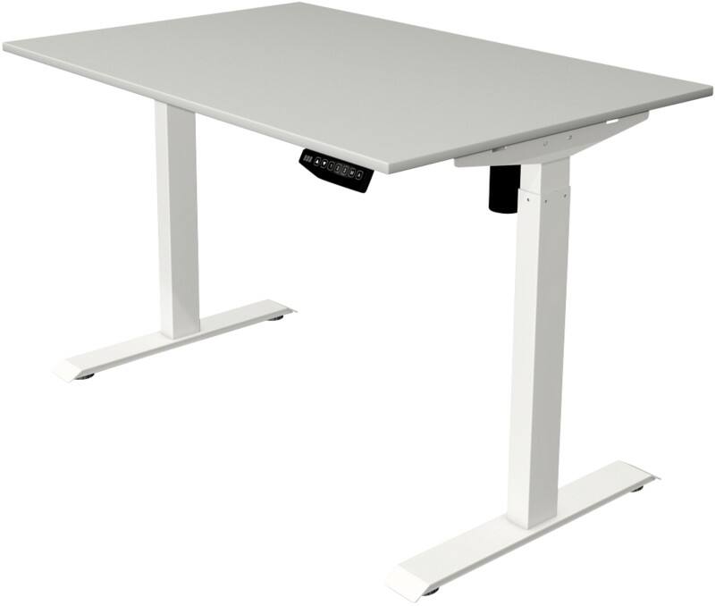 Kerkmann Move 1 Zit-sta-bureau Rechthoekig Lichtgrijs T-Voet 1.200 (B) x 800 (D) x 1.230 (H) mm Melamine, staal
