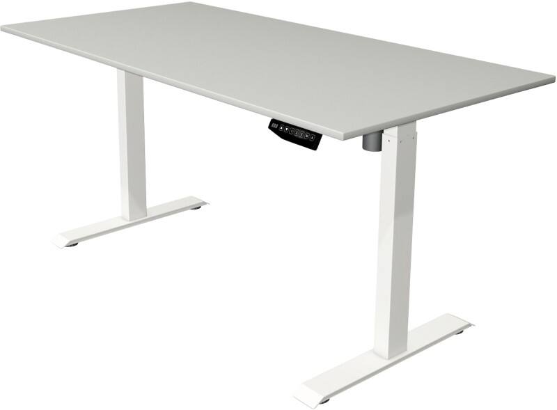 Kerkmann Move 1 Zit-sta-bureau Rechthoekig Lichtgrijs T-Voet 1.600 (B) x 800 (D) x 1.230 (H) mm Melamine, staal