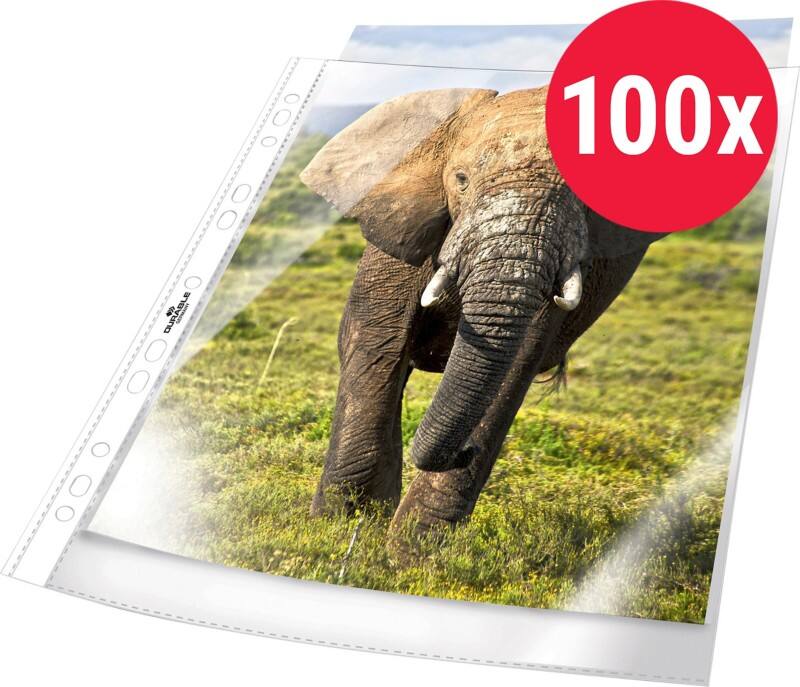 DURABLE Business Showtassen A4 Generfd Transparant 60 micron PP (Polypropeen) Boven 11 Gaten 265819 100 Stuks