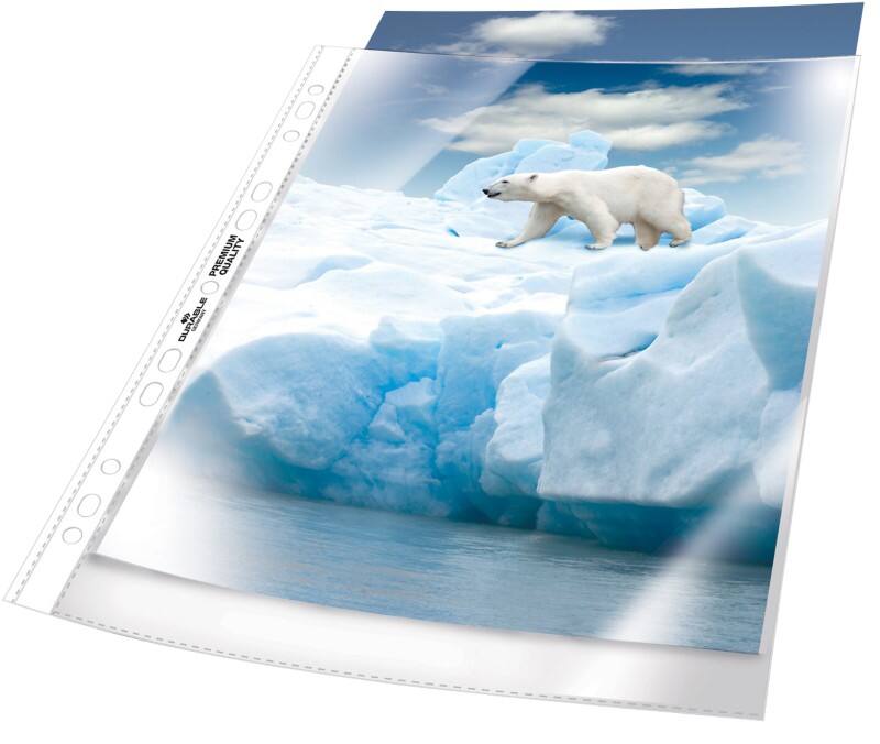 DURABLE Premium Showtassen A4 Generfd Transparant 80 micron PP (Polypropeen) Boven 11 Gaten 2683 100 Stuks