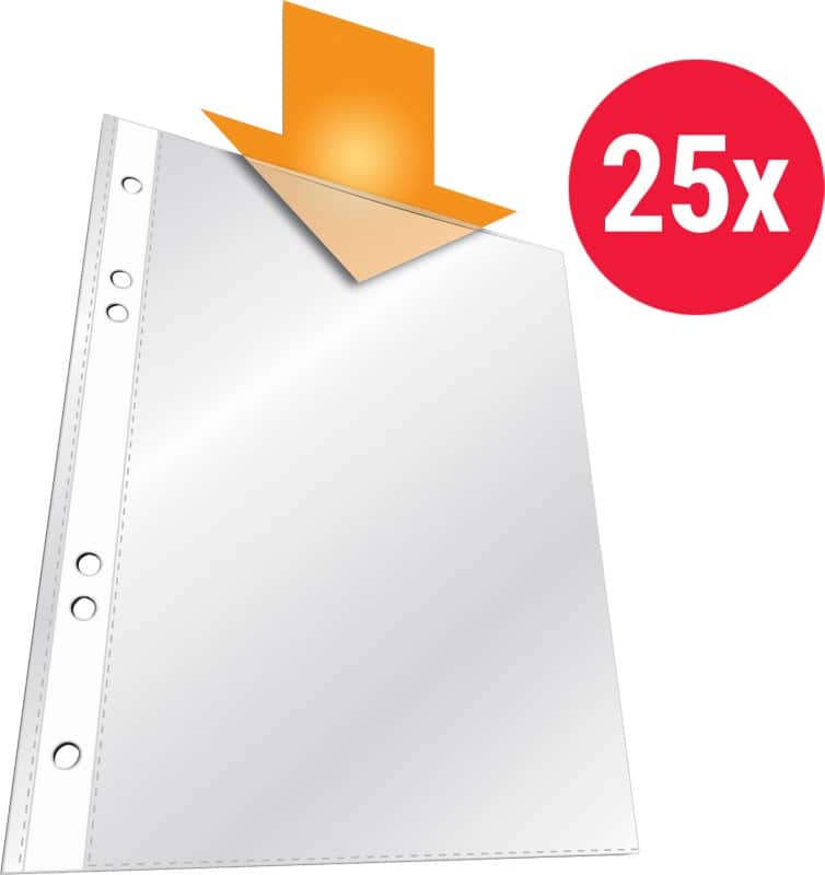 DURABLE Business Showtassen A5 Generfd Transparant 60 micron PP (Polypropeen) Boven 6 Gaten 2650 25 Stuks
